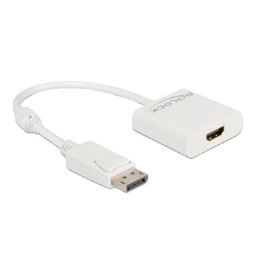 Delock adaptador displayport 1.2 macho a hdmi hembra 4k activo blanco