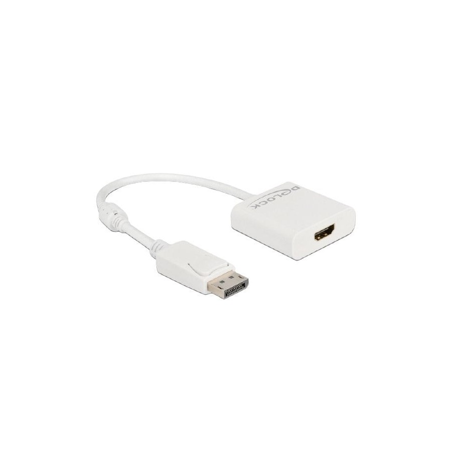 Delock adaptador displayport 1.2 macho a hdmi hembra 4k activo blanco