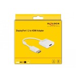 Delock adaptador displayport 1.2 macho a hdmi hembra 4k activo blanco