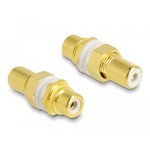 Delock adaptador de audio rca hembra a hembra para instalación, anillo blanco