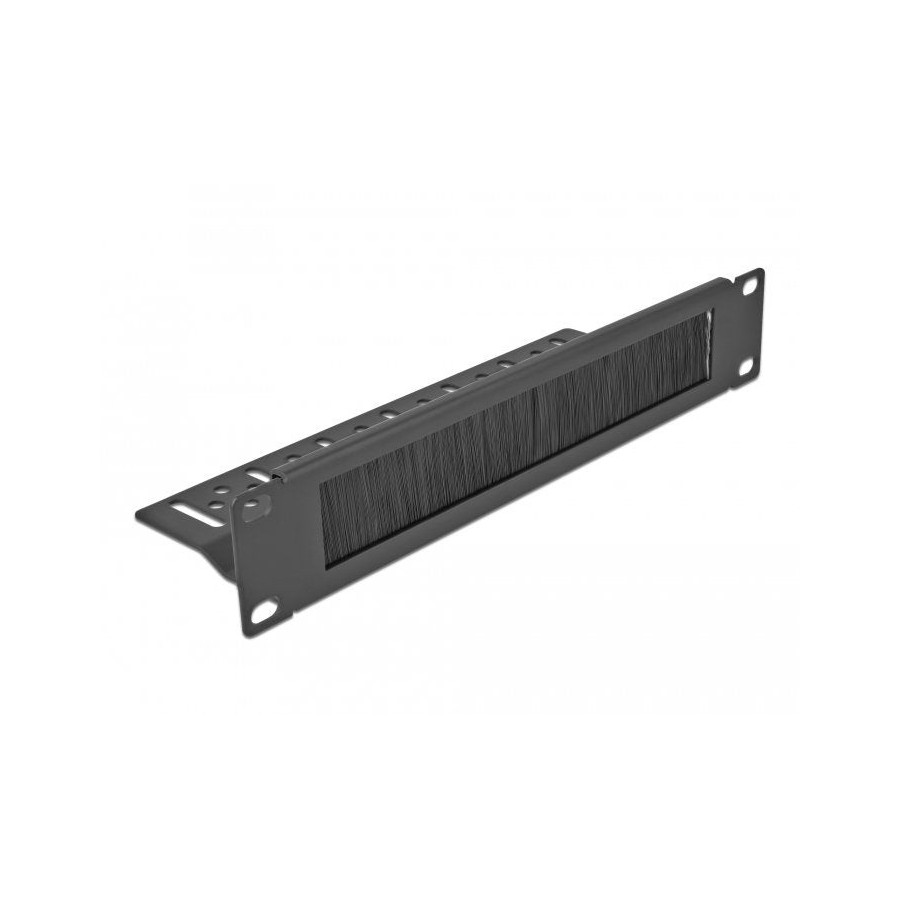 Delock regleta de cepillos para la gestión de cables de 10" con fijación de cables 1u negro