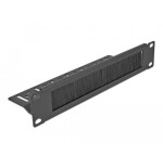 Delock regleta de cepillos para la gestión de cables de 10" con fijación de cables 1u negro