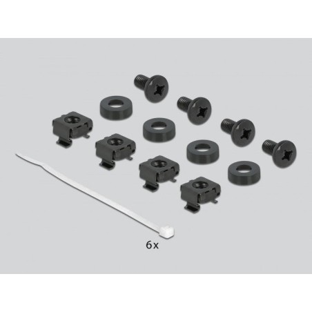 Delock regleta de cepillos para la gestión de cables de 10" con fijación de cables 1u negro