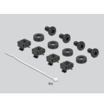 Delock regleta de cepillos para la gestión de cables de 10" con fijación de cables 1u negro