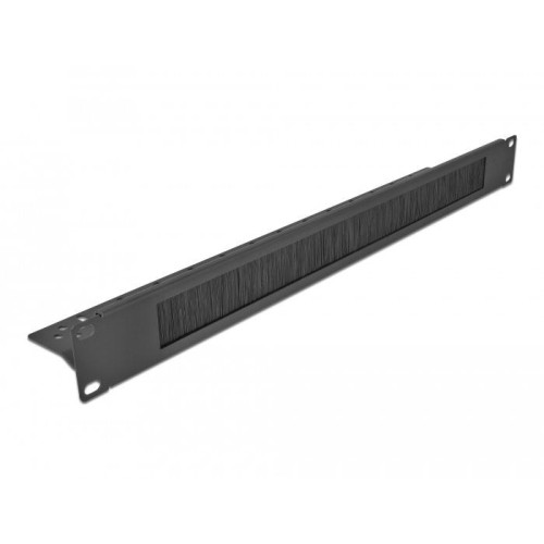Delock regleta de cepillos para la gestión de cables de 19" con fijación de cables 1u negro