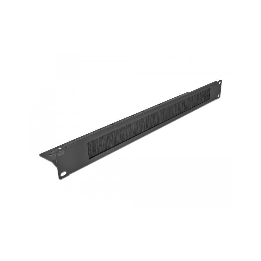 Delock regleta de cepillos para la gestión de cables de 19" con fijación de cables 1u negro