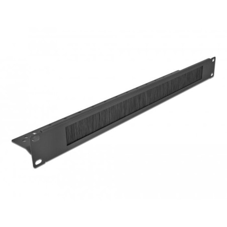 Delock regleta de cepillos para la gestión de cables de 19" con fijación de cables 1u negro