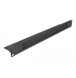 Delock regleta de cepillos para la gestión de cables de 19" con fijación de cables 1u negro