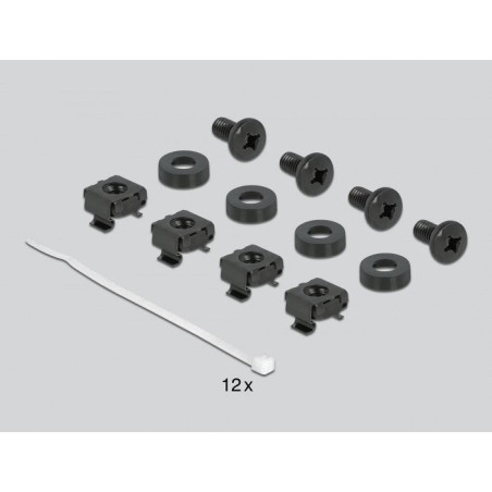 Delock regleta de cepillos para la gestión de cables de 19" con fijación de cables 1u negro