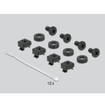 Delock regleta de cepillos para la gestión de cables de 19" con fijación de cables 1u negro