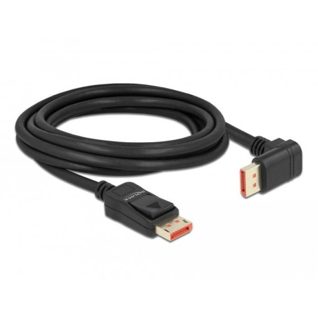 Delock cable displayport macho recto a macho 90° hacia abajo en ángulo 8k 60 hz 3 m