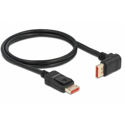 Delock cable displayport macho recto a macho 90° hacia arriba en ángulo 8k 60 hz 1 m