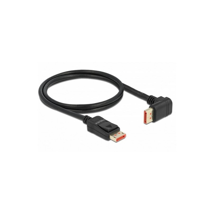Delock cable displayport macho recto a macho 90° hacia arriba en ángulo 8k 60 hz 1 m
