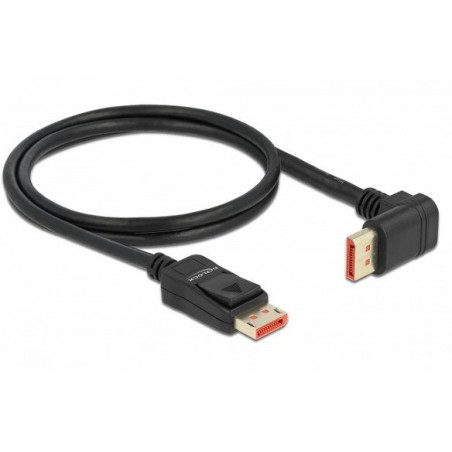 Delock cable displayport macho recto a macho 90° hacia arriba en ángulo 8k 60 hz 1 m