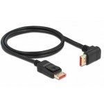 Delock cable displayport macho recto a macho 90° hacia arriba en ángulo 8k 60 hz 1 m