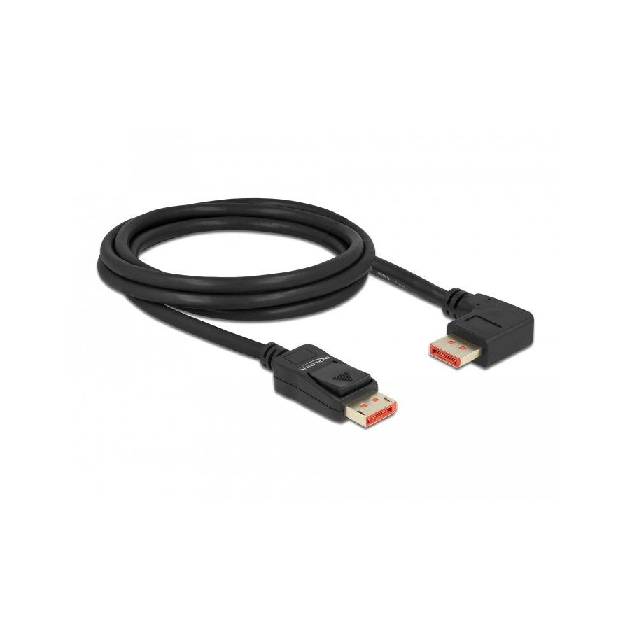 Delock cable displayport macho recto a macho 90° derecha angular 8k 60 hz 2 m