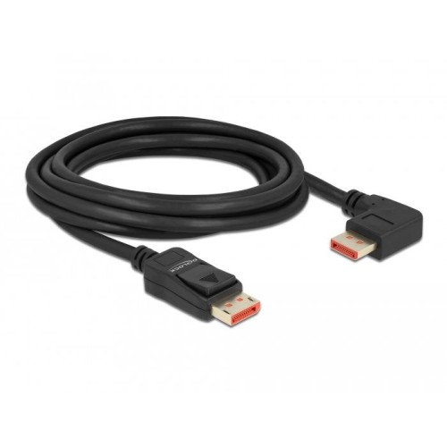 Delock cable displayport macho recto a macho 90° derecha angular 8k 60 hz 3 m