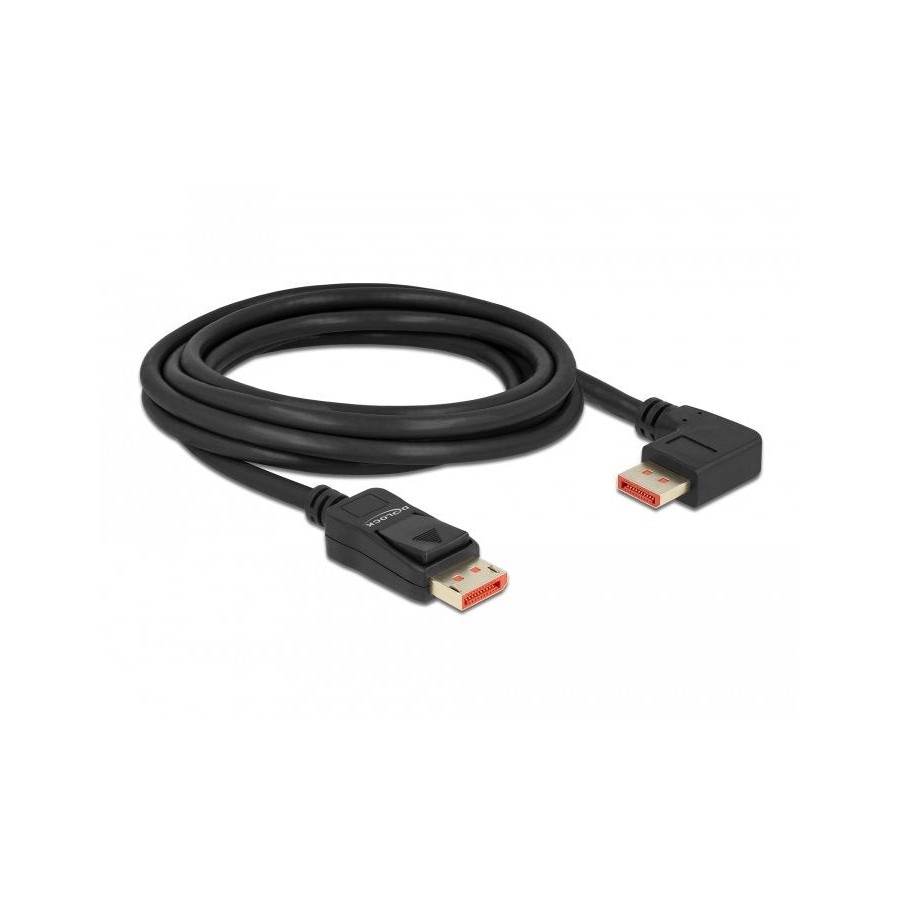 Delock cable displayport macho recto a macho 90° derecha angular 8k 60 hz 3 m