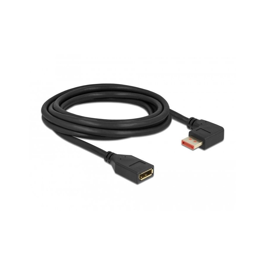 Delock alargador displayport macho 90° derecha angular a hembra de 8k 60 hz 3 m