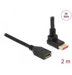 Delock alargador displayport macho 90° hacia arriba en ángulo a hembra de 8k 60 hz 2 m