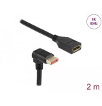 Delock alargador displayport macho 90° hacia abajo en ángulo a hembra de 8k 60 hz 2 m