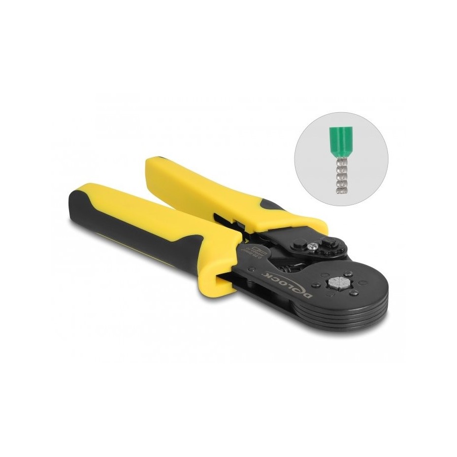 Delock herramienta para prensar terminales de cable autoajustable - hexagonal