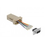 Delock adaptador d-sub hembra de 9 pines a rj12 6p/6c hembra, kit de montaje