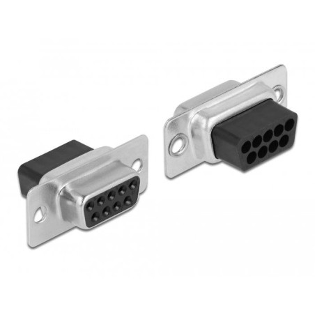 Delock adaptador d-sub hembra de 9 pines a rj12 6p/6c hembra, kit de montaje