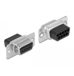 Delock adaptador d-sub hembra de 9 pines a rj12 6p/6c hembra, kit de montaje