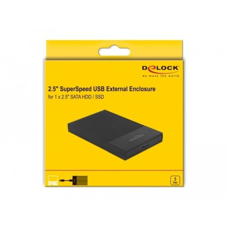 Delock caja externa para sata hdd ssd de 2.5" con superspeed usb tipo micro-b hembra - sin herramientas