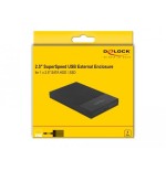 Delock caja externa para sata hdd ssd de 2.5" con superspeed usb tipo micro-b hembra - sin herramientas