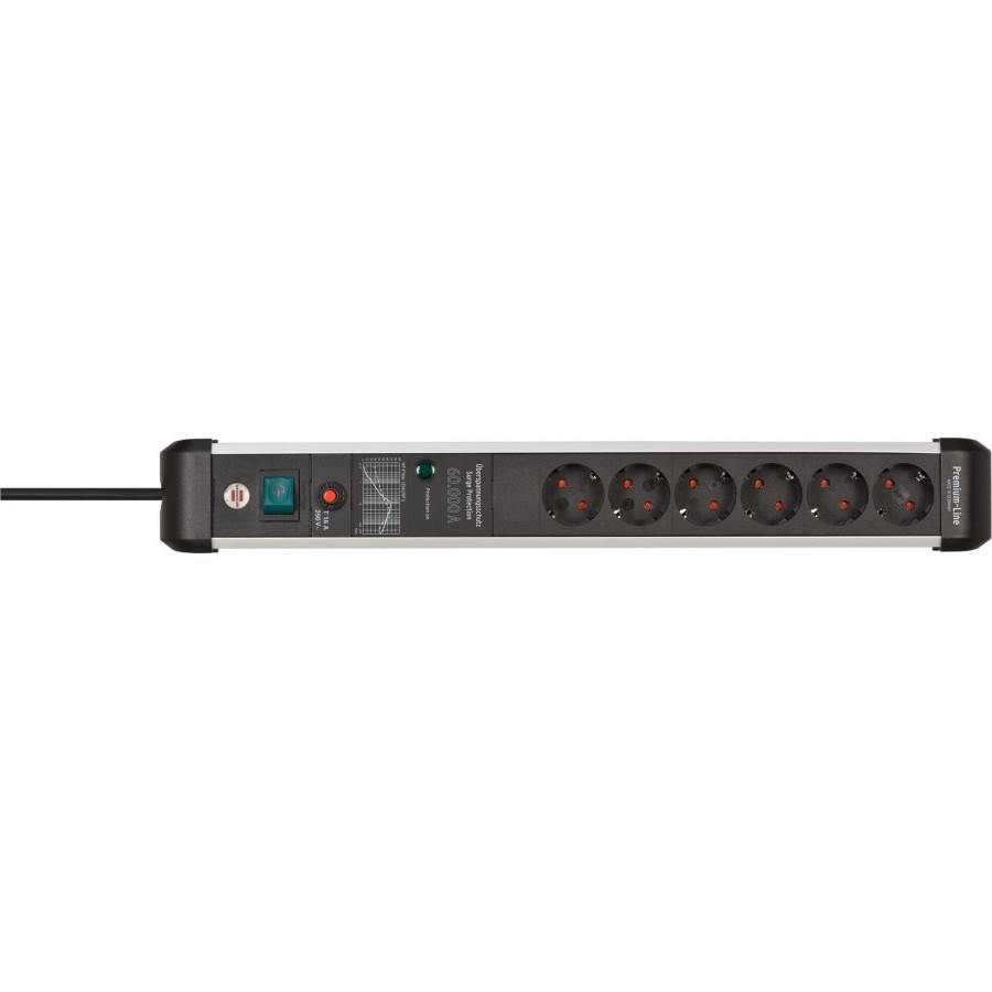Brennenstuhl premium protect line 6 vías, regleta de enchufes 1391010600