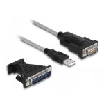 Delock adaptador usb 2.0 tipo-a a 1 x serial rs-232 d-sub 9 + adaptador d-sub 25