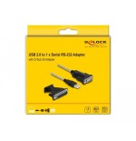 Delock adaptador usb 2.0 tipo-a a 1 x serial rs-232 d-sub 9 + adaptador d-sub 25