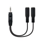 Nanocable cable audio estereo 2x jack 3.5mm hembra a jack 3.5mm macho 0.15m - negro