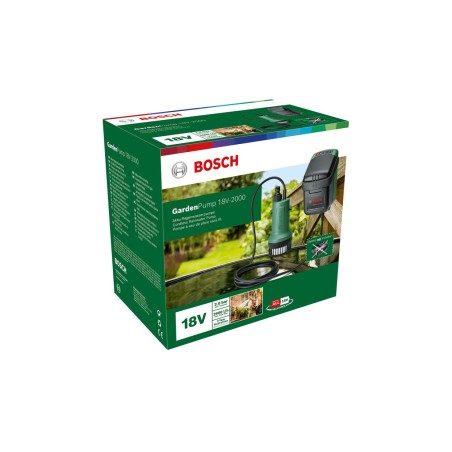 Bomba de presión bosch gardenpump 18v-2000 solo, sumergible / 06008c4203