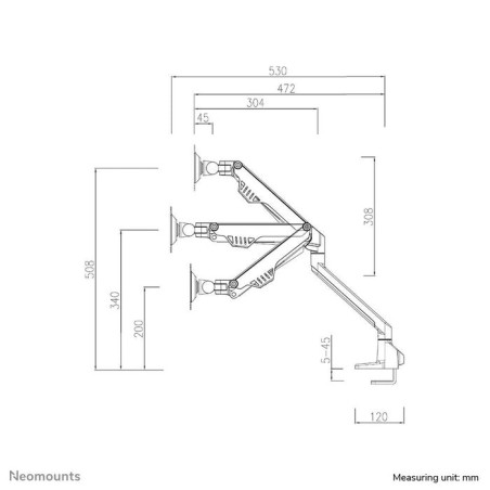 Neomounts soporte de escritorio para 2 monitores 10-32" negro