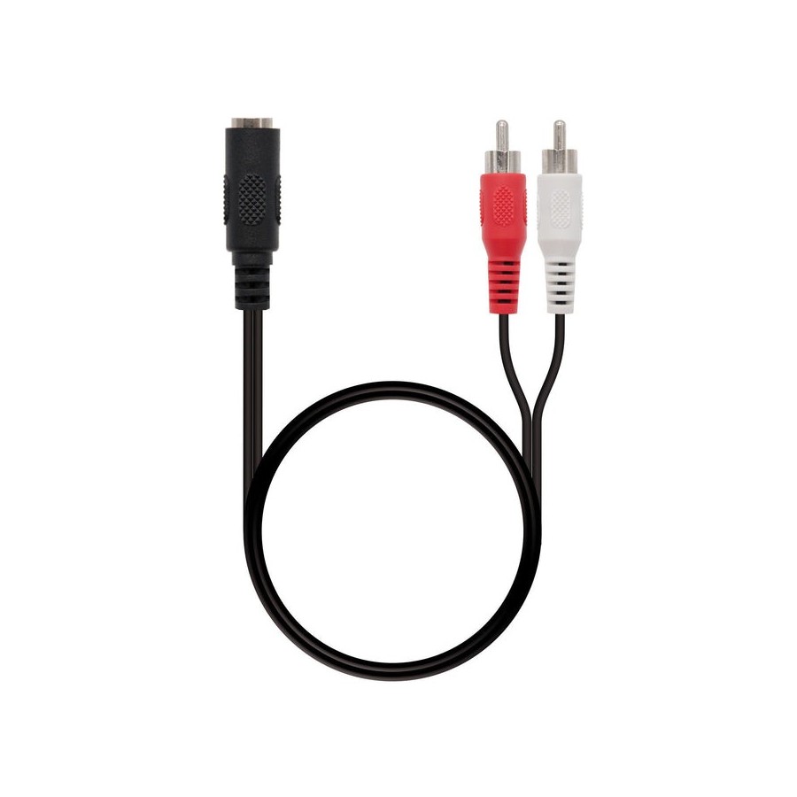 Nanocable cable audio estereo jack 3.5mm hembra a 2x rca macho 1.50m - negro