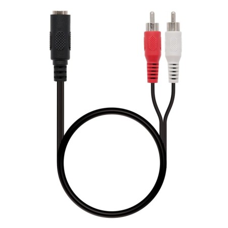 Nanocable cable audio estereo jack 3.5mm hembra a 2x rca macho 1.50m - negro