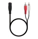 Nanocable cable audio estereo jack 3.5mm hembra a 2x rca macho 1.50m - negro