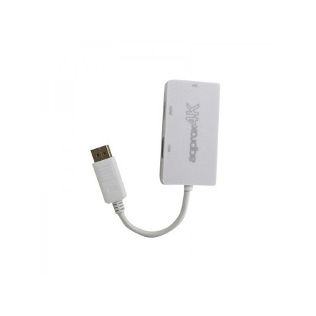 Approx adaptador displayport a vga / dvi / hdmi  4k  blanco