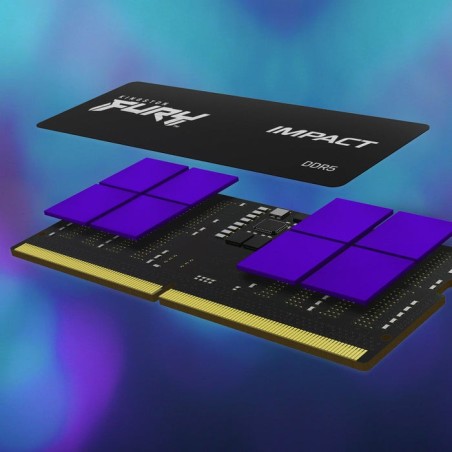 Memoria ram kingston sodimm ddr5 4800 8gb c38 fury impact 1x8gb, 1.1v kf548s38ib-8
