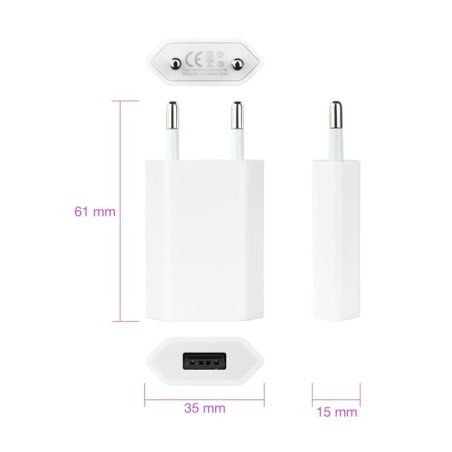 Nanocable mini cargador de red usb 5v - blanco