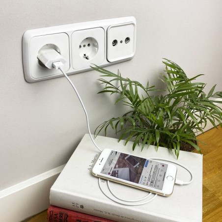 Nanocable mini cargador de red usb 5v - blanco