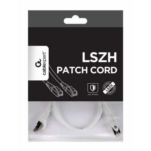 Cable de red gembird rj45 cat.6a sftp lszh 0.5m blanco pp6a-lszhcu-w-0.5m