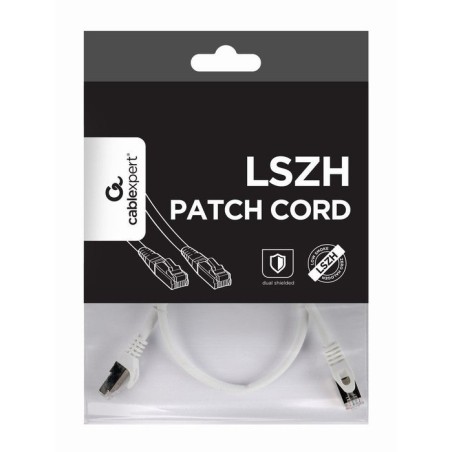 Cable de red gembird rj45 cat.6a sftp lszh 0.5m blanco pp6a-lszhcu-w-0.5m