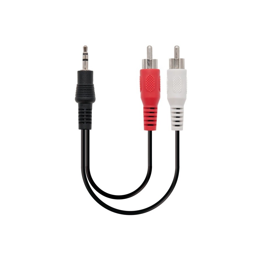 Nanocable cable audio estereo jack 3.5mm macho a 2x rca macho 5m - negro