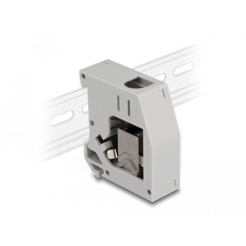 Delock adaptador de carril din con módulo keystone rj45 hembra a rj45 hembra cat.6a