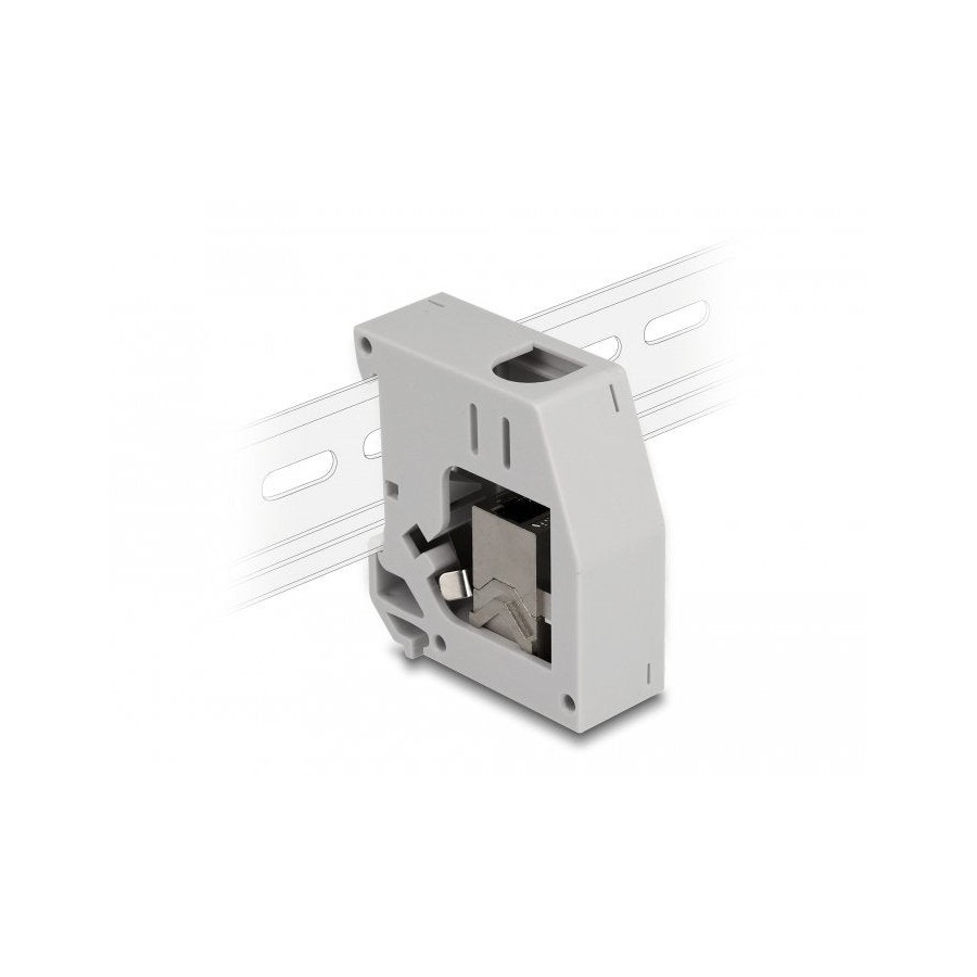 Delock adaptador de carril din con módulo keystone rj45 hembra a rj45 hembra cat.6a