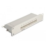 Delock panel de conexiones de 10" de 8 puertos cat.6a 1u gris